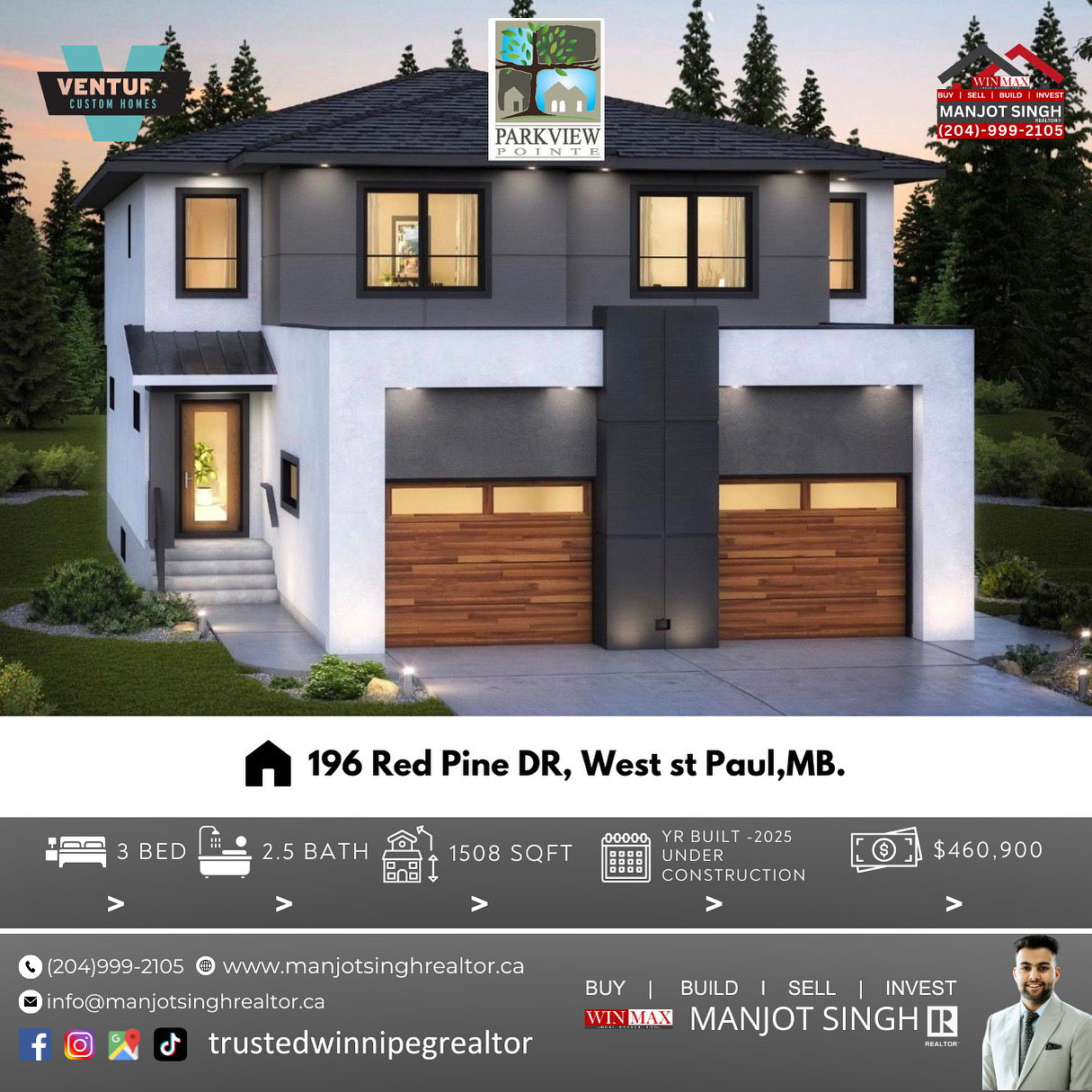 196 Red Pine DR, West St Paul,MB.